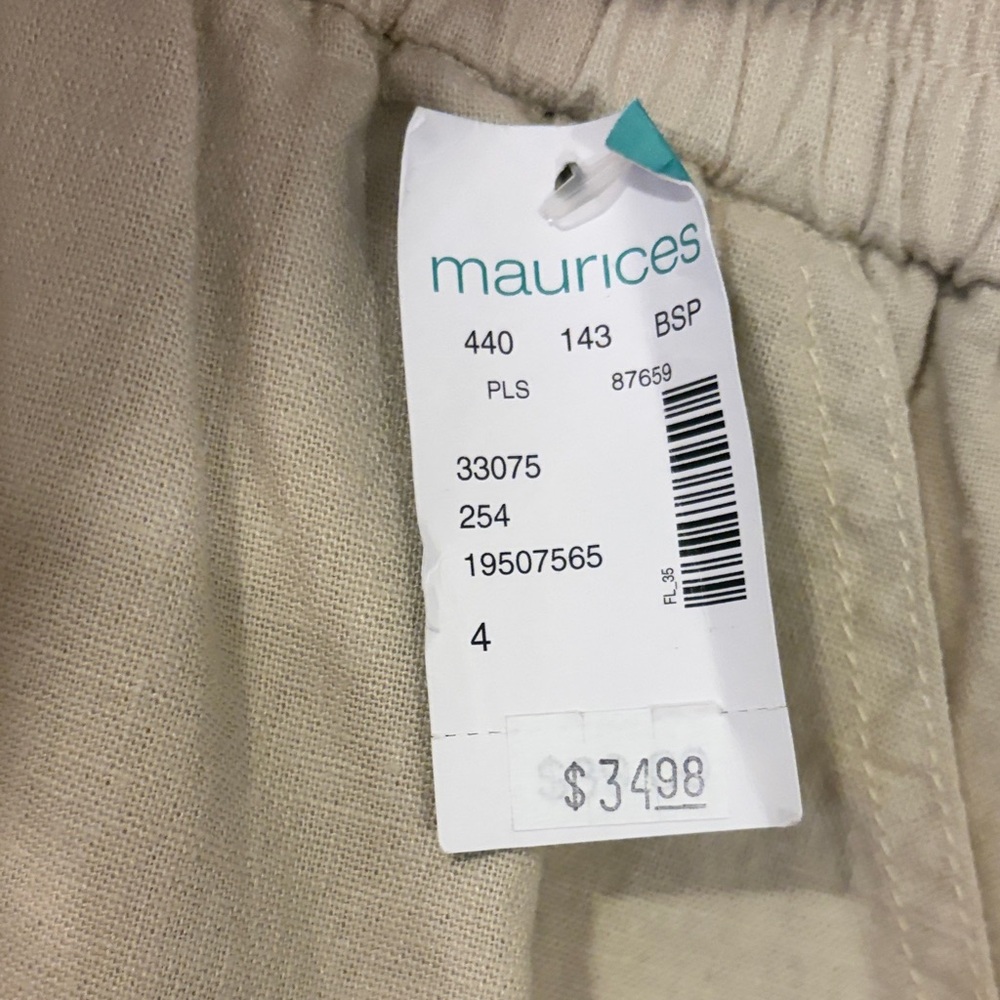 Maurices Tan Wide Leg Linen Pants - Picture 9 of 11